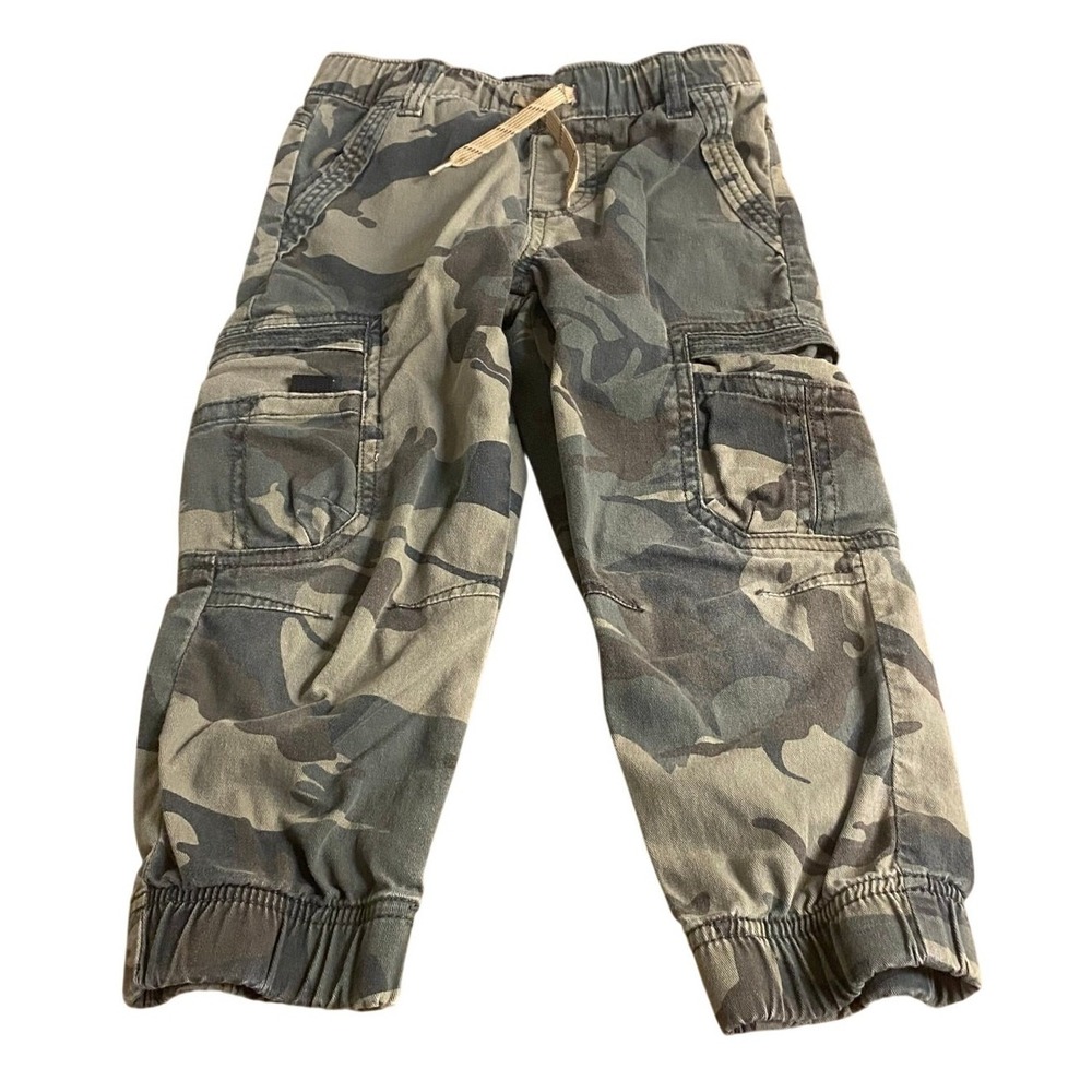 Wrangler Green brown camo elastic waist toddler boys jogger pants SIZE 4